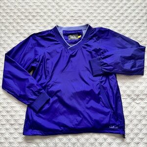 Cabela's Rock Falls Purple V-Neck Windbreaker Pullover Rain Jacket Size L